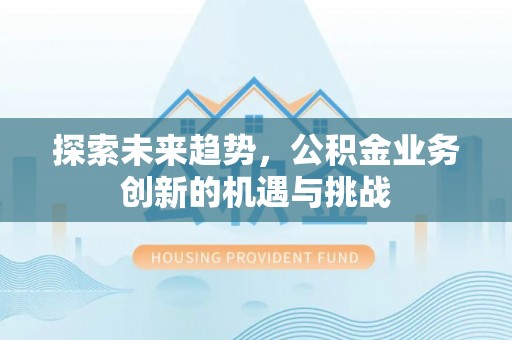 东西湖探索未来趋势，公积金业务创新的机遇与挑战