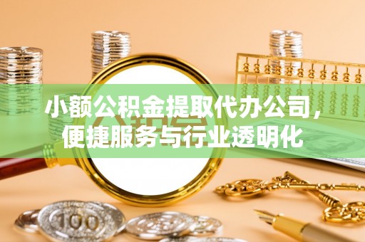 东西湖小额公积金提取代办公司，便捷服务与行业透明化