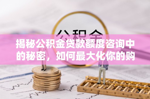 东西湖揭秘公积金贷款额度咨询中的秘密，如何最大化你的购房资金