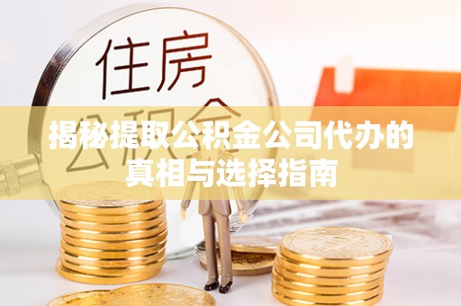 东西湖揭秘提取公积金公司代办的真相与选择指南
