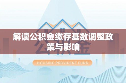东西湖解读公积金缴存基数调整政策与影响