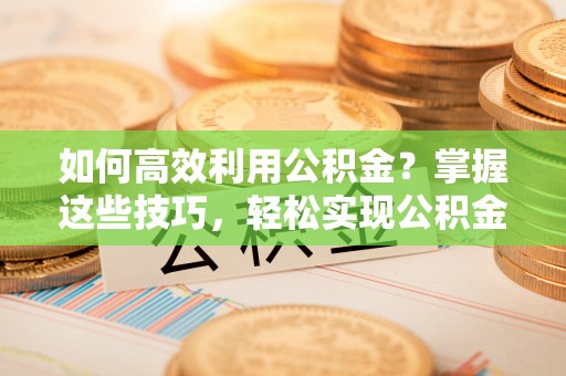东西湖如何高效利用公积金？掌握这些技巧，轻松实现公积金代办提取