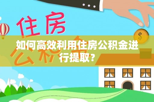 东西湖如何高效利用住房公积金进行提取？